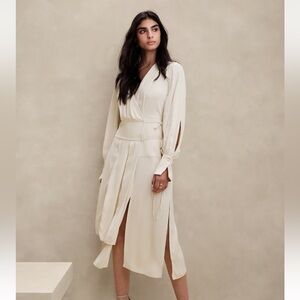 Banana Republic Off White Wrap Dress